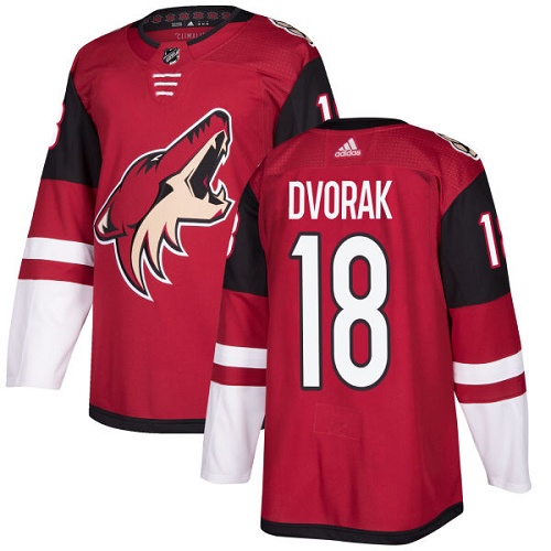 Adidas Men Arizona Coyotes #18 Christian Dvorak Maroon Home Authentic Stitched NHL Jersey